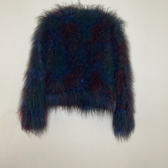 Women's Multicolor Faux Fur Jacket - Picture 7 of 7